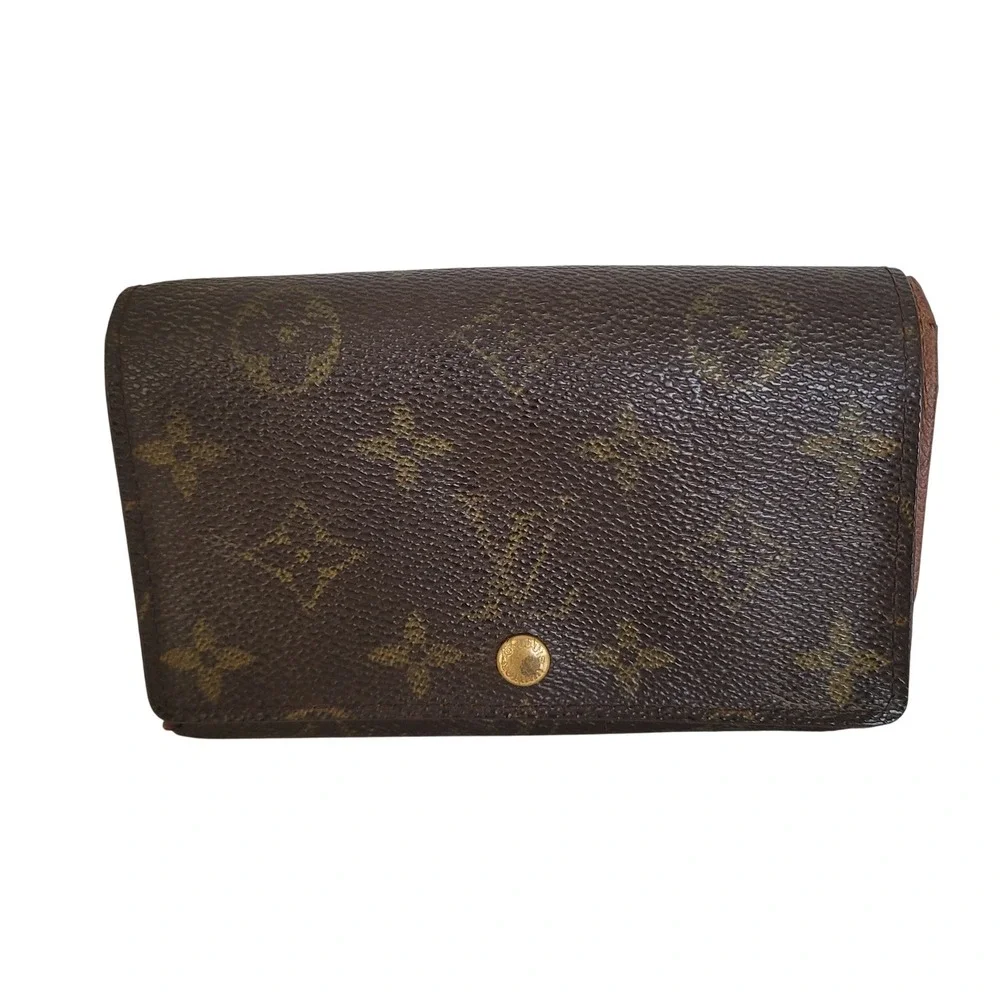 Louis Vuitton Monogram Canvas Bifold Wallet Brown Leather CA0928 Made in Spain